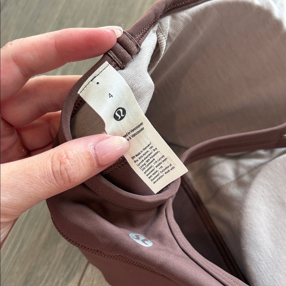 NWT Lululemon Flow Y Nulu Longline Bra Size 4 Dark Oxide Brown - Picture 5 of 5